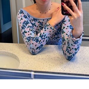 Zara Floral Knit Top Size Xs